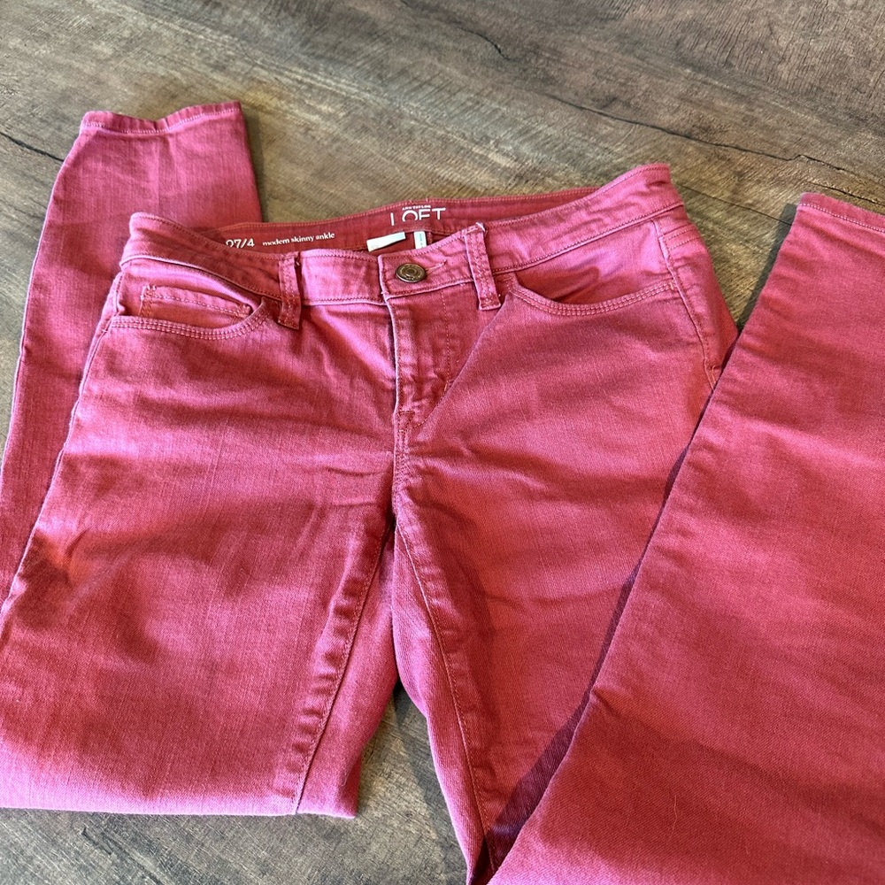 “Nantucket Faded Red” Ann Taylor LOFT Skinny Jeans